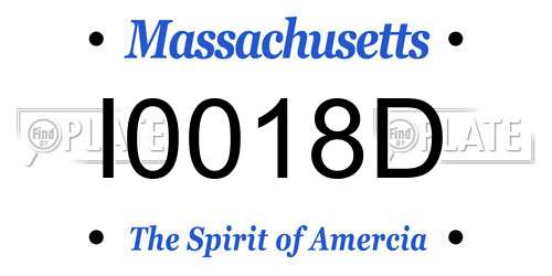 I0018D Massachusetts License Plate