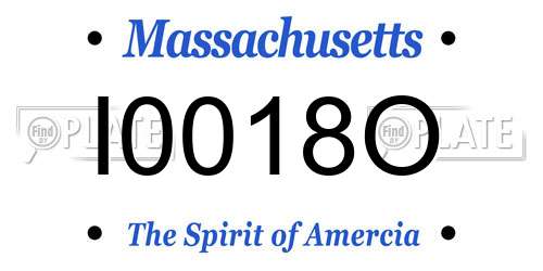 I0018O Massachusetts License Plate