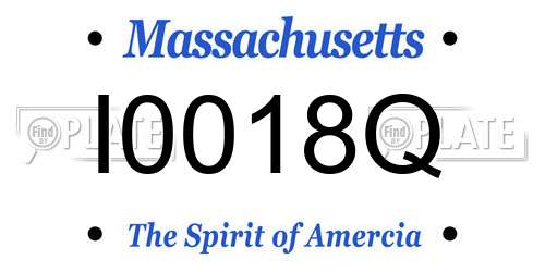 I0018Q Massachusetts License Plate