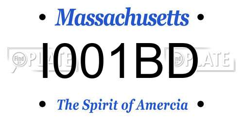 I001BD Massachusetts License Plate