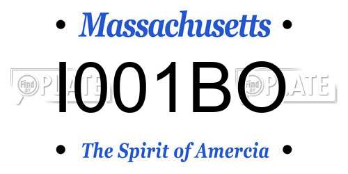 I001BO Massachusetts License Plate