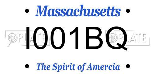 I001BQ Massachusetts License Plate