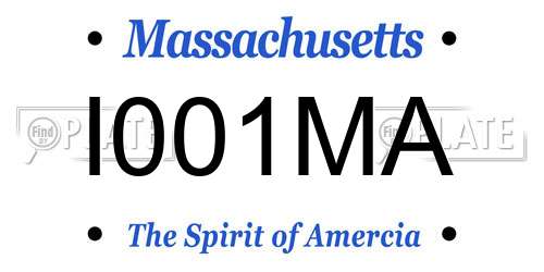 I001MA Massachusetts License Plate