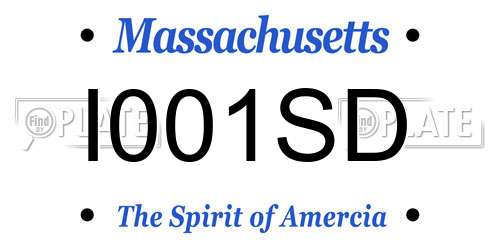 I001SD Massachusetts License Plate