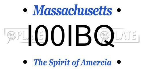 I00IBQ Massachusetts License Plate