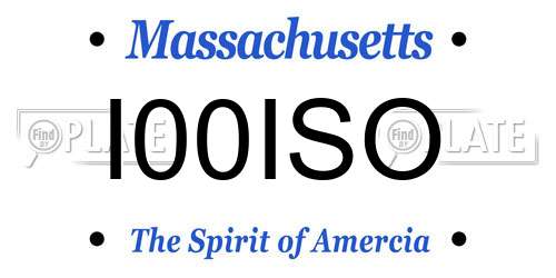 I00ISO Massachusetts License Plate