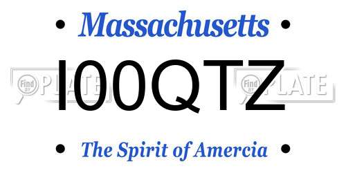 I00QTZ Massachusetts License Plate