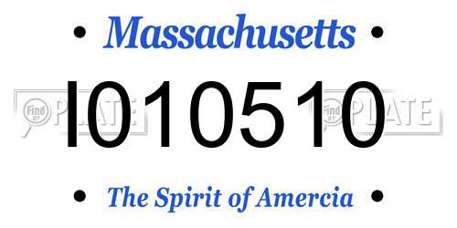 I010510 Massachusetts License Plate