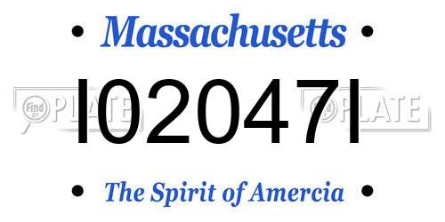 I02047I Massachusetts License Plate