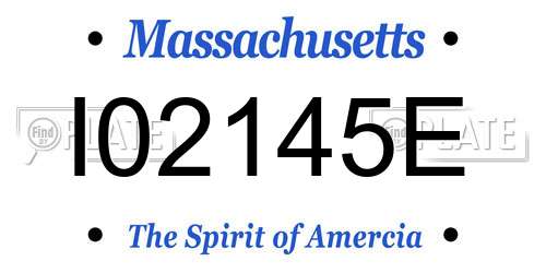I02145E Massachusetts License Plate
