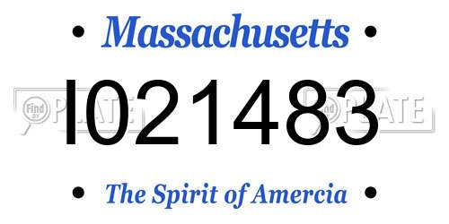 I021483 Massachusetts License Plate
