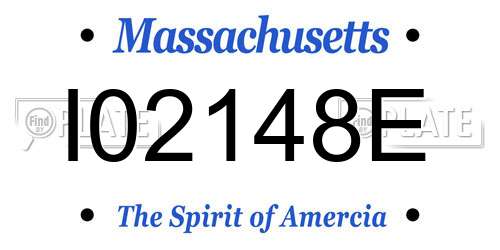 I02148E Massachusetts License Plate