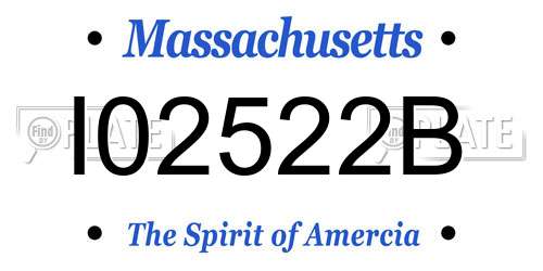 I02522B Massachusetts License Plate