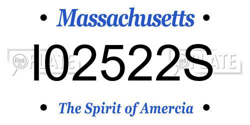 I02522S Massachusetts License Plate