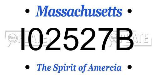 I02527B Massachusetts License Plate