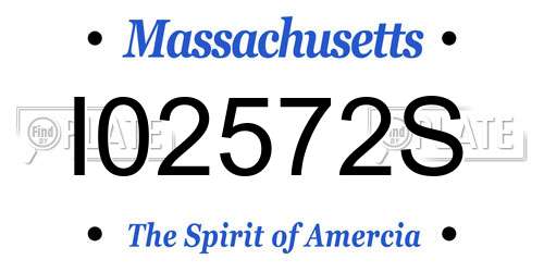 I02572S Massachusetts License Plate