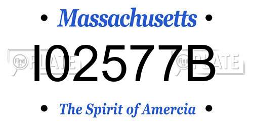 I02577B Massachusetts License Plate