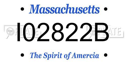 I02822B Massachusetts License Plate