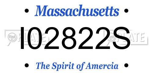 I02822S Massachusetts License Plate