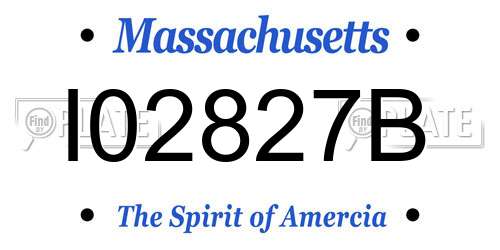 I02827B Massachusetts License Plate