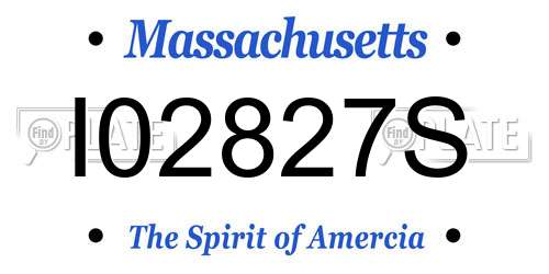 I02827S Massachusetts License Plate