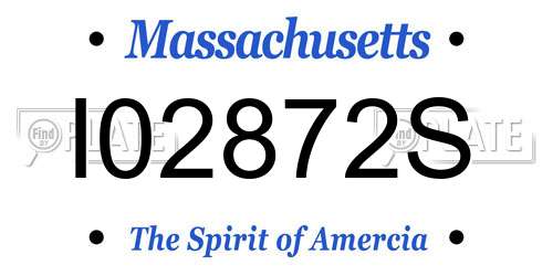 I02872S Massachusetts License Plate