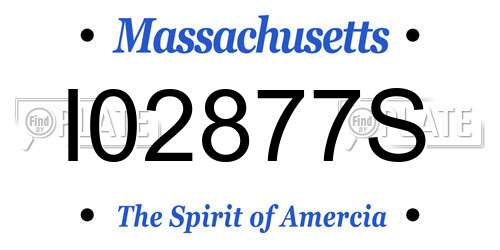 I02877S Massachusetts License Plate