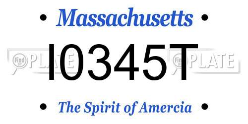 I0345T Massachusetts License Plate