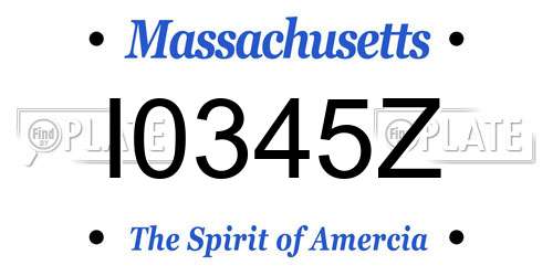 I0345Z Massachusetts License Plate