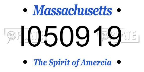 I050919 Massachusetts License Plate