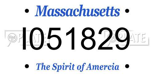 I051829 Massachusetts License Plate