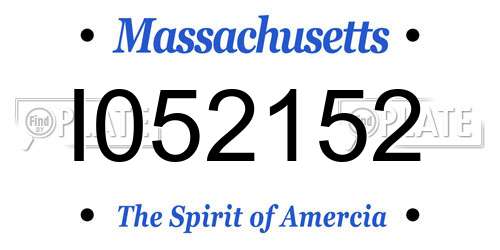 I052152 Massachusetts License Plate