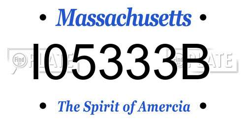 I05333B Massachusetts License Plate