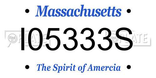 I05333S Massachusetts License Plate