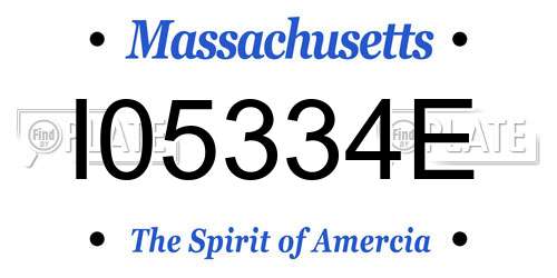 I05334E Massachusetts License Plate
