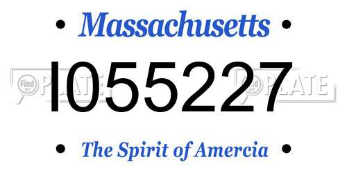 I055227 Massachusetts License Plate
