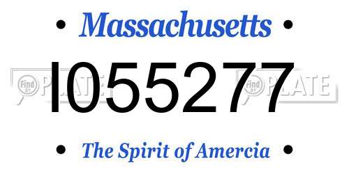 I055277 Massachusetts License Plate