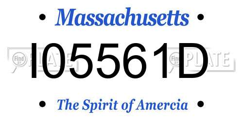 I05561D Massachusetts License Plate