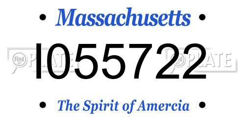 I055722 Massachusetts License Plate