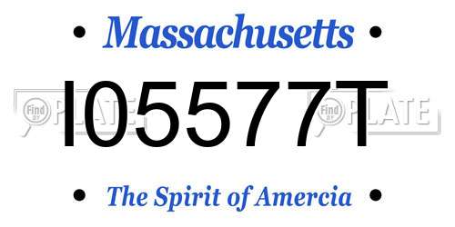 I05577T Massachusetts License Plate