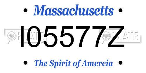 I05577Z Massachusetts License Plate