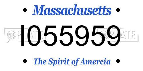 I055959 Massachusetts License Plate