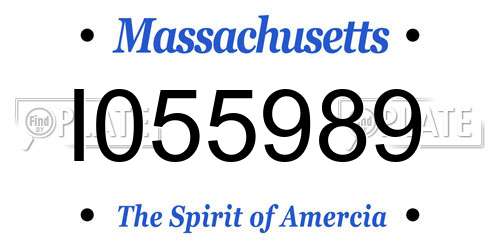 I055989 Massachusetts License Plate