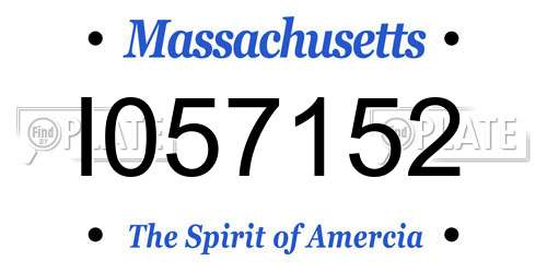 I057152 Massachusetts License Plate