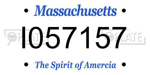 I057157 Massachusetts License Plate
