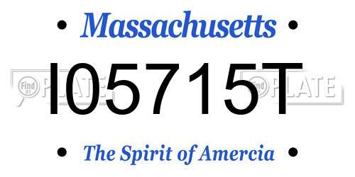 I05715T Massachusetts License Plate