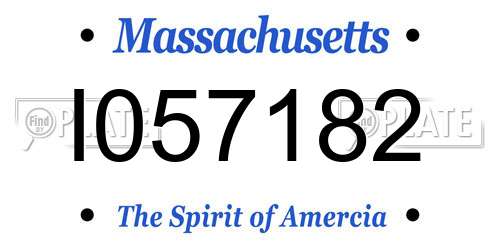 I057182 Massachusetts License Plate