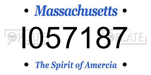 I057187 Massachusetts License Plate
