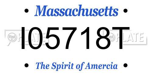 I05718T Massachusetts License Plate
