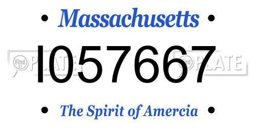 I057667 Massachusetts License Plate